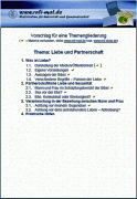 Themengliederung Liebe und Partnerschaft